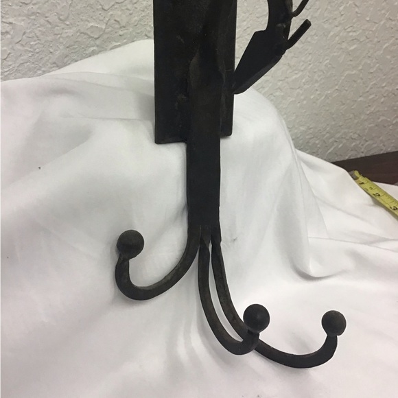 3 Hook Wrought Iron Wall Hat Hanger- Deer or Horse - Picture 13 of 14